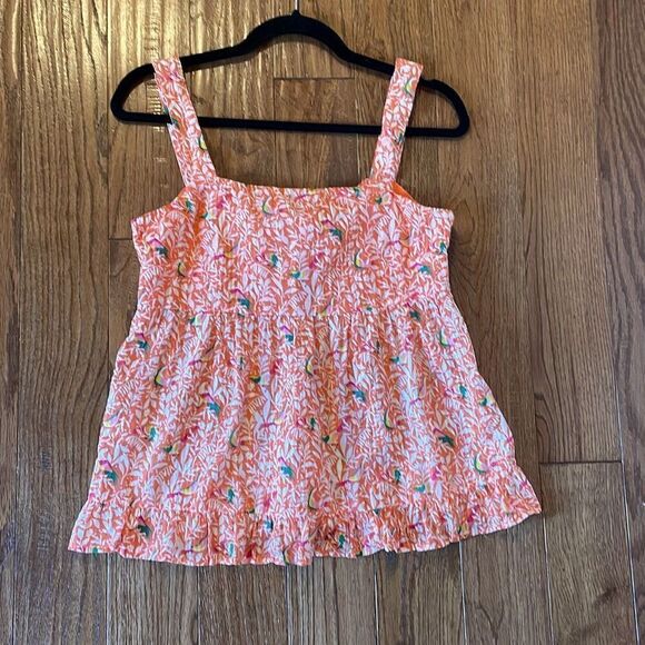 Loft NWOT bird floral peplum tie back tank 2 - Picture 11 of 11